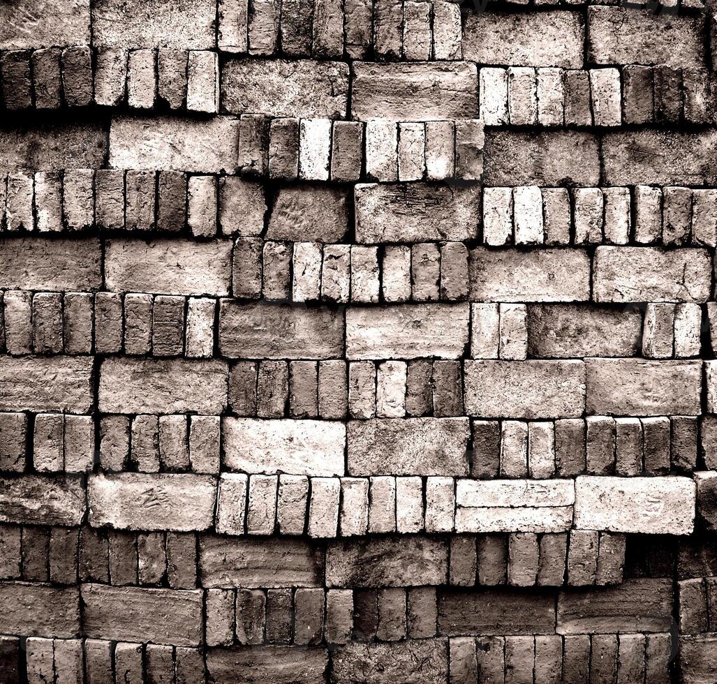 Bold Red Brick Pattern Architectural Harmony in Precision Arrangement Sepia Tone photo