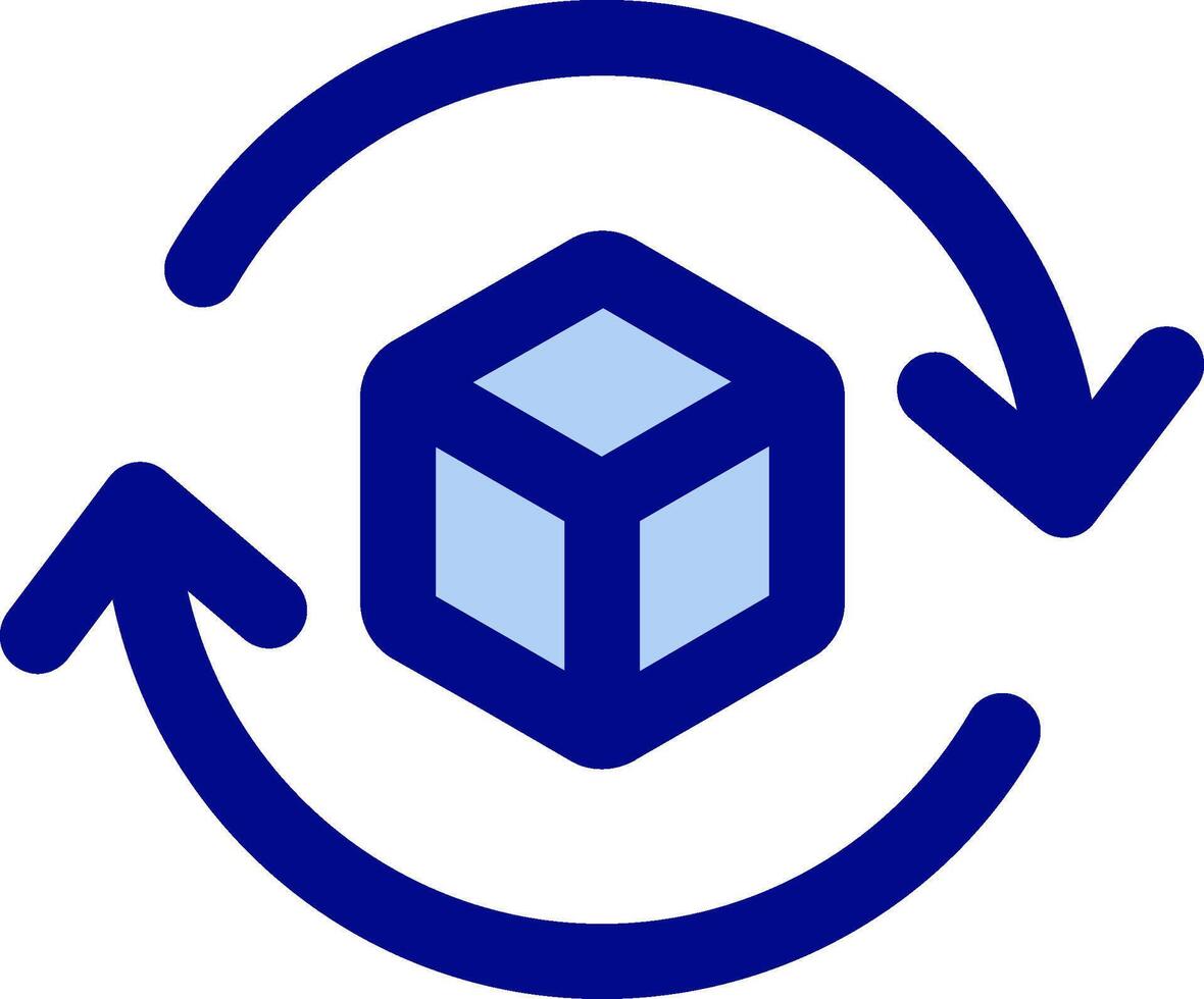 3d rotate 2 Line Filled Icon vector