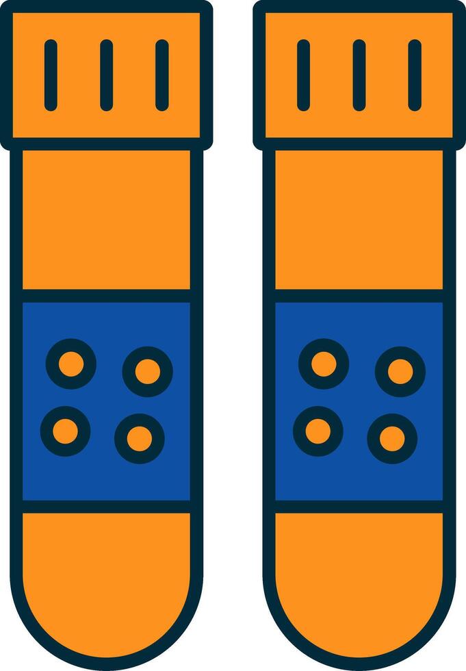 Test Tubes Line Filled Two Colors Icon vector