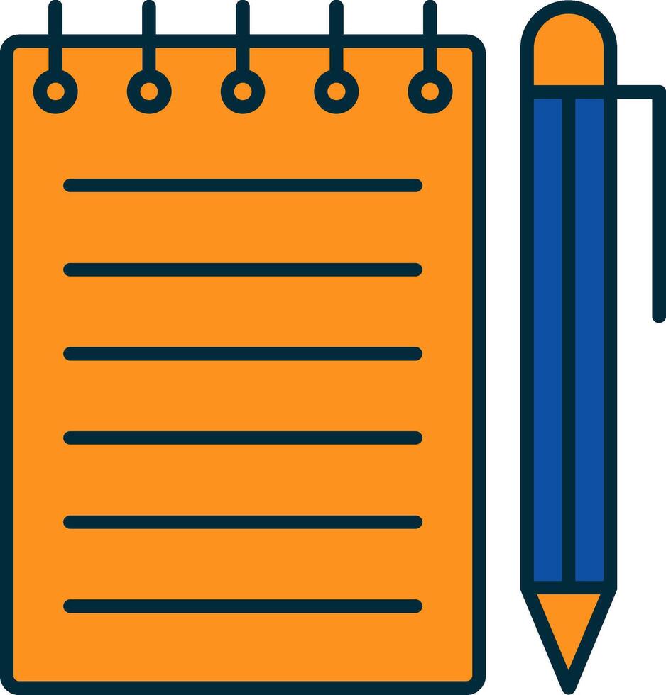 Notebook Line Filled Two Colors Icon vector