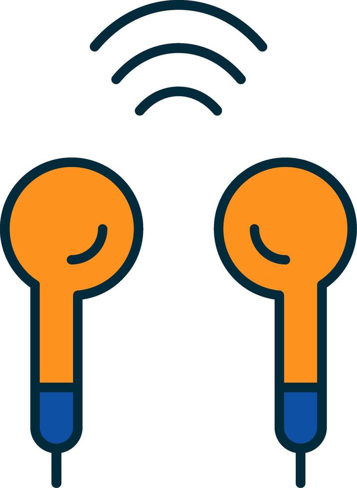 Earbuds Line Filled Two Colors Icon vector