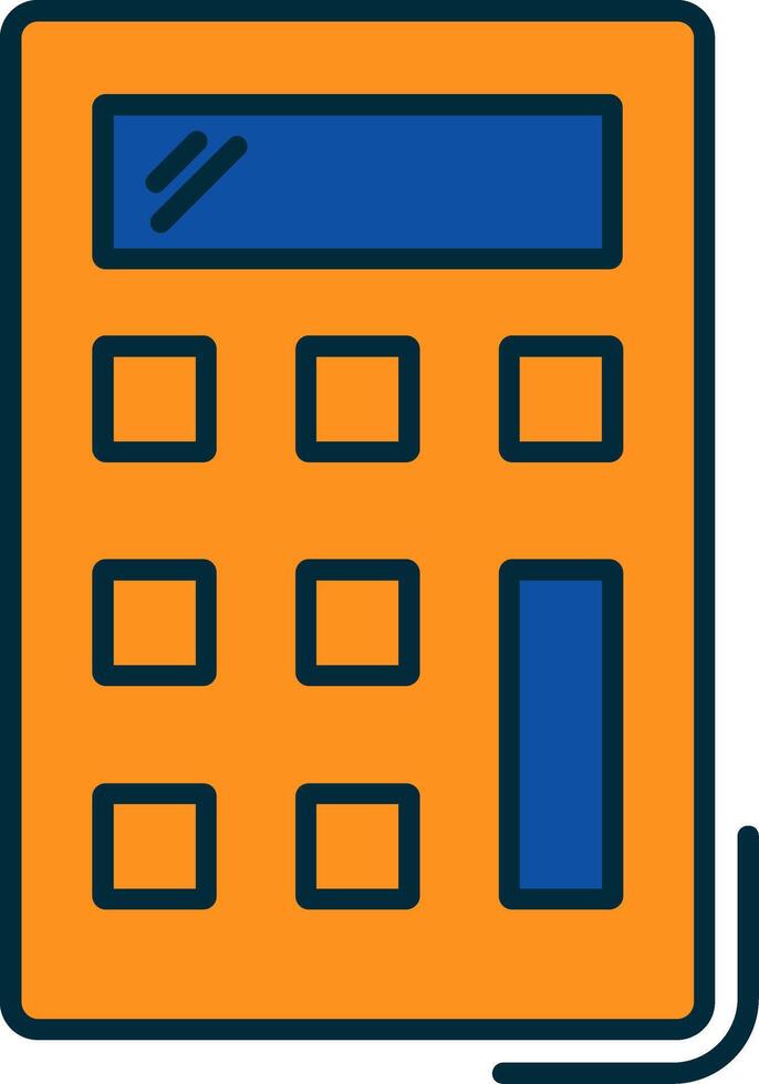 Calculator Line Filled Two Colors Icon vector