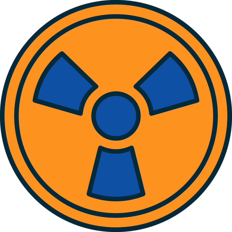 Nuclear Line Filled Two Colors Icon vector