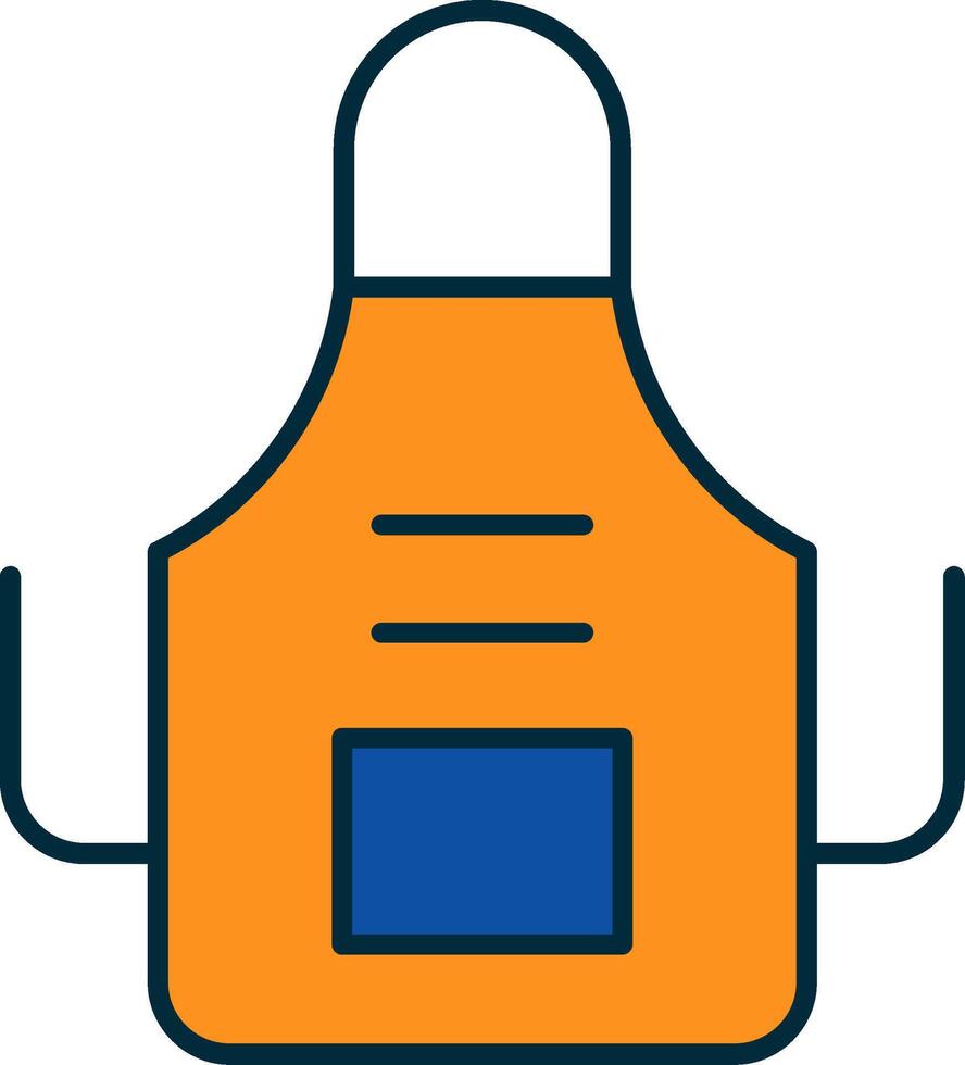 Apron Line Filled Two Colors Icon vector