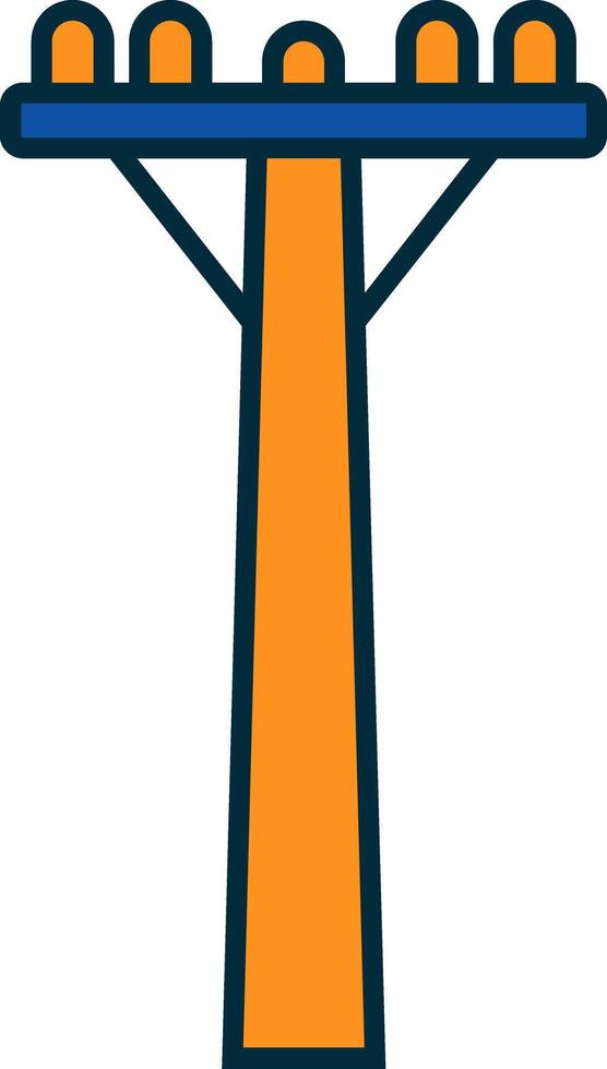 Pole Line Filled Two Colors Icon vector