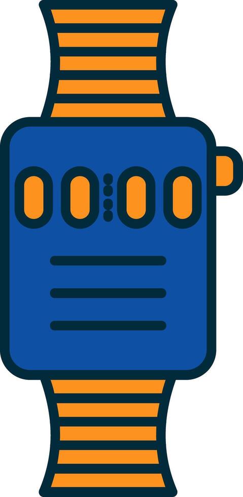 Smart Watch Line Filled Two Colors Icon vector