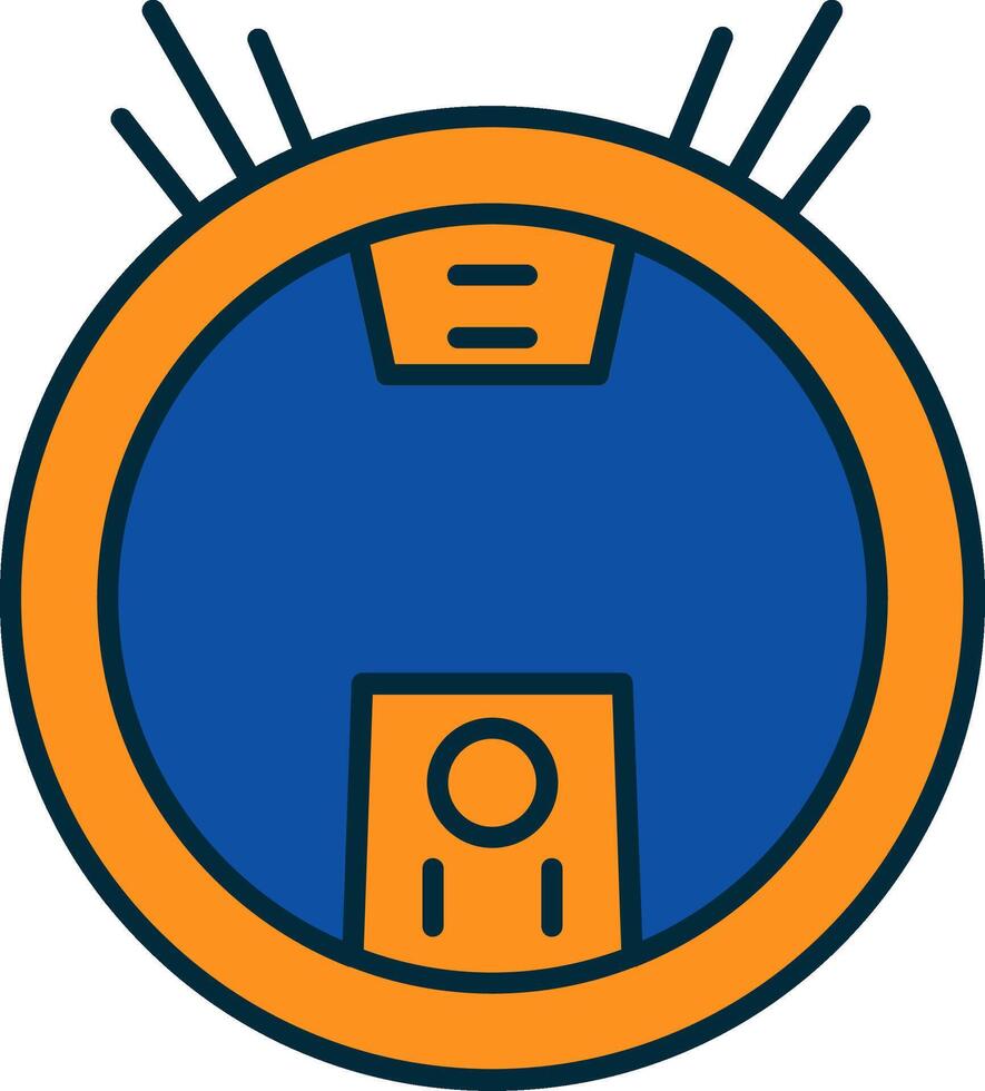 Robot Vacuum Line Filled Two Colors Icon vector