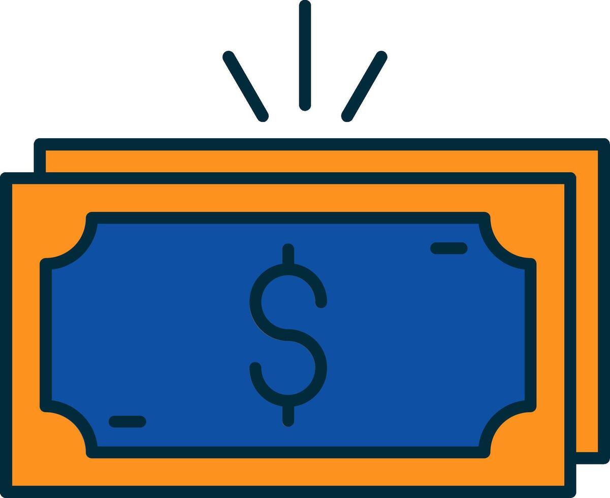 Money Line Filled Two Colors Icon vector