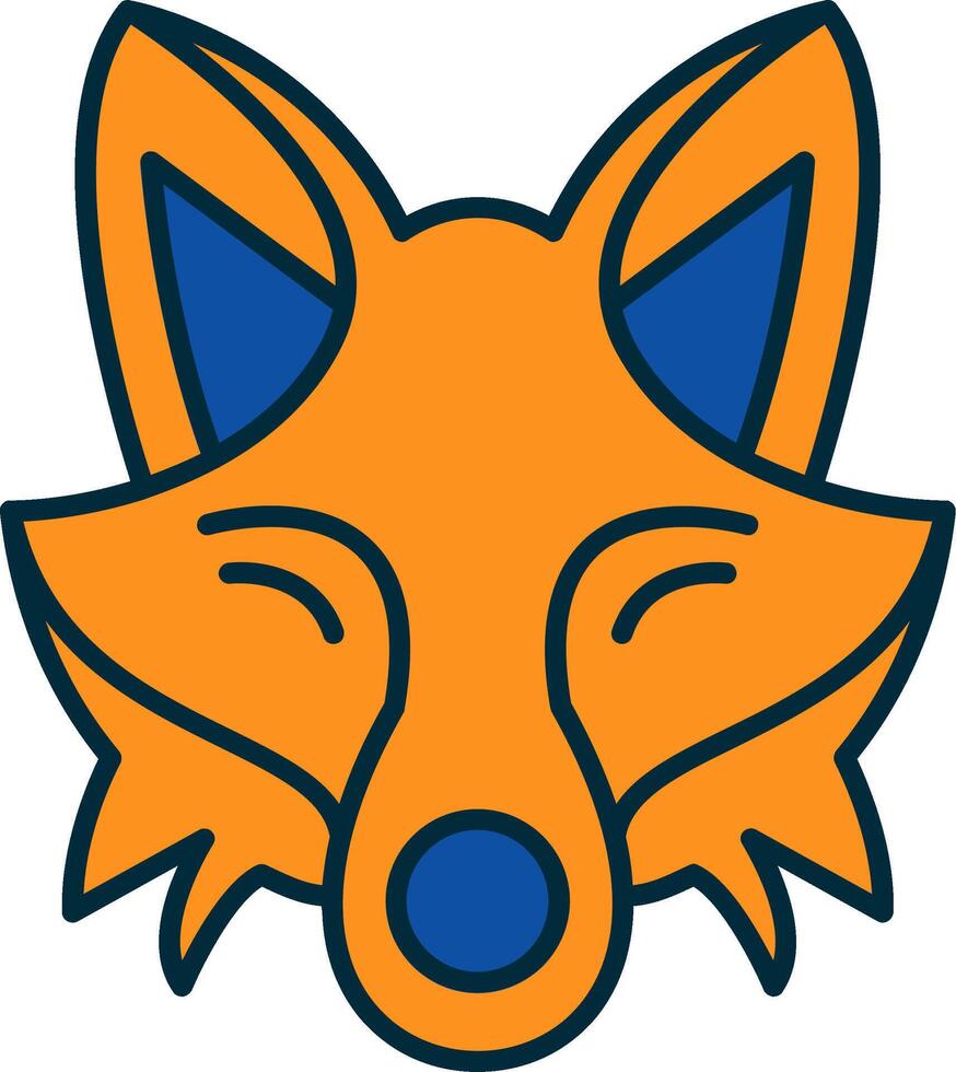 Fox Line Filled Two Colors Icon vector