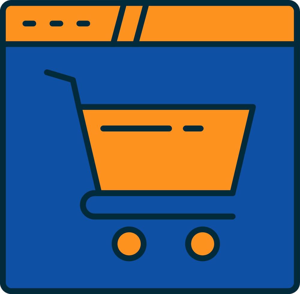 Online Store Line Filled Two Colors Icon vector