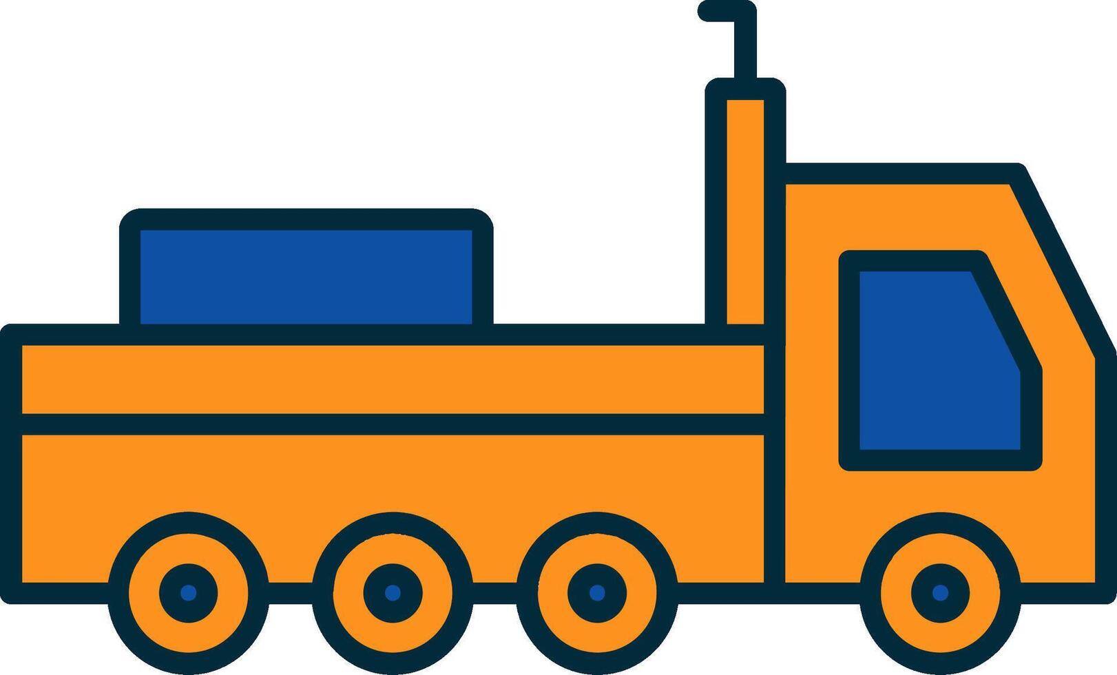 Trailer Line Filled Two Colors Icon vector