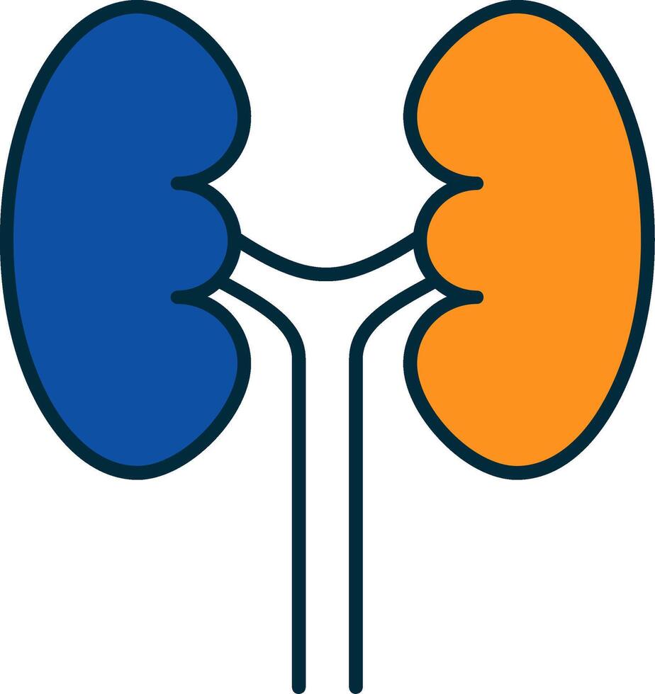 Urology Line Filled Two Colors Icon vector