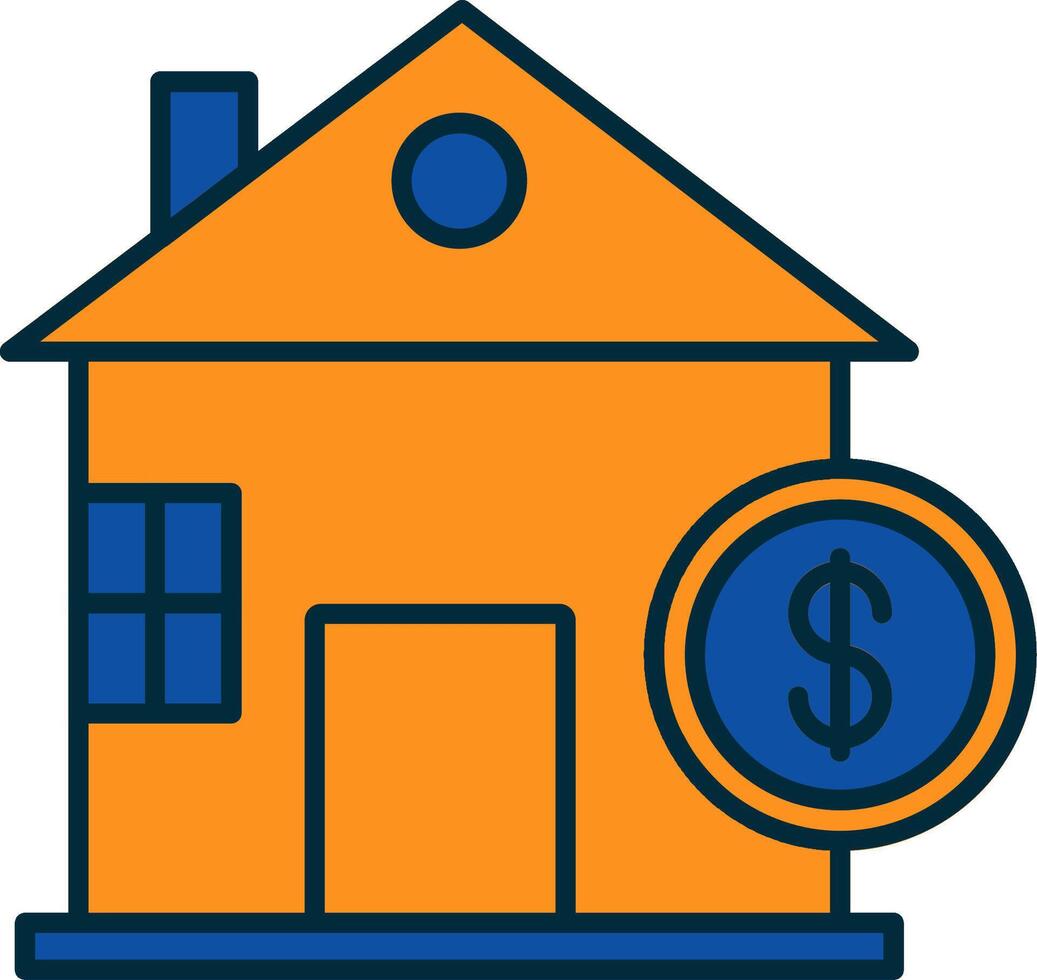 Home Loan Line Filled Two Colors Icon vector