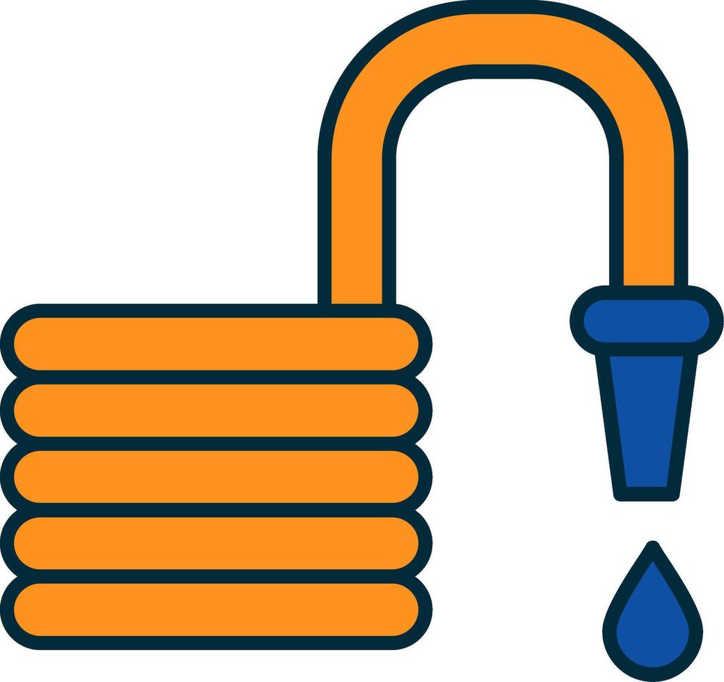 Garden Hose Line Filled Two Colors Icon vector