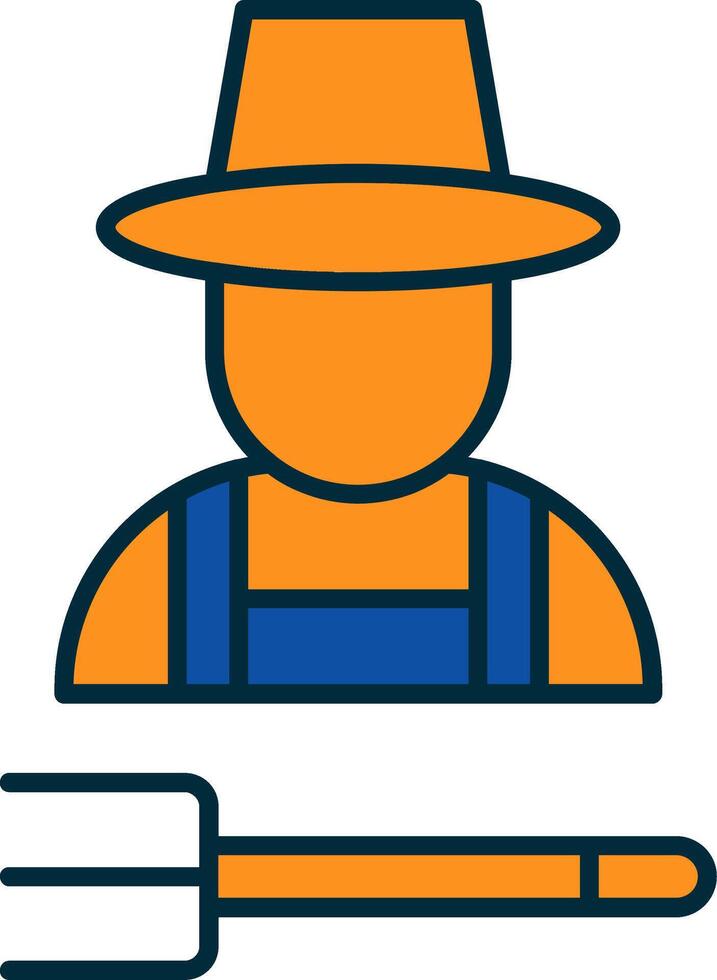 Farmer Line Filled Two Colors Icon vector