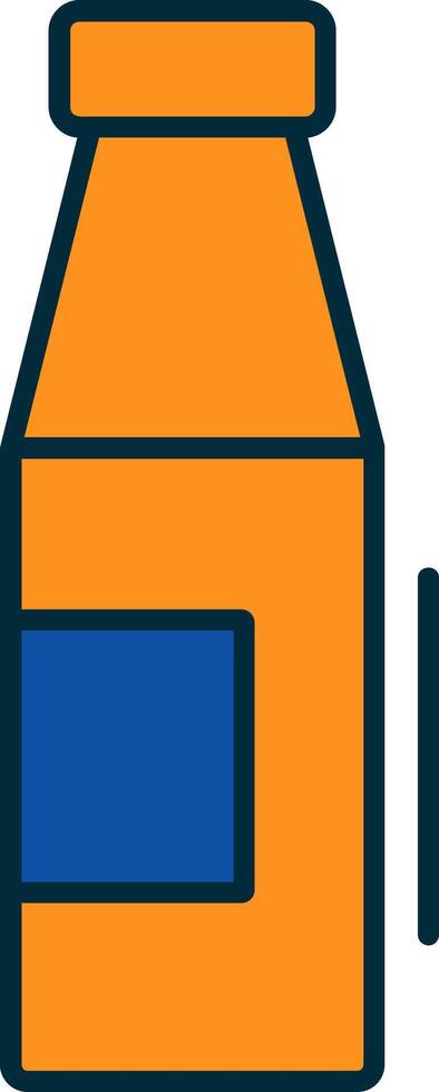 Milk Bottle Line Filled Two Colors Icon vector