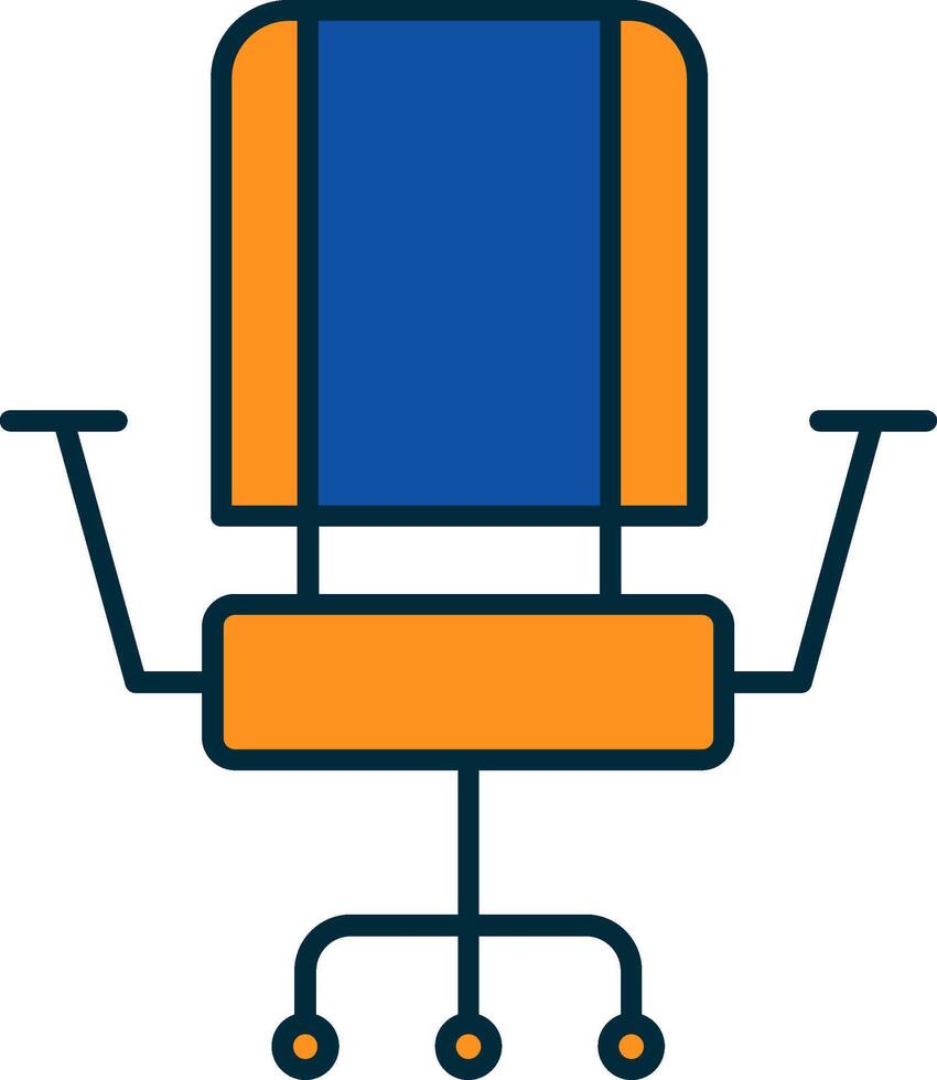 Chair Line Filled Two Colors Icon vector