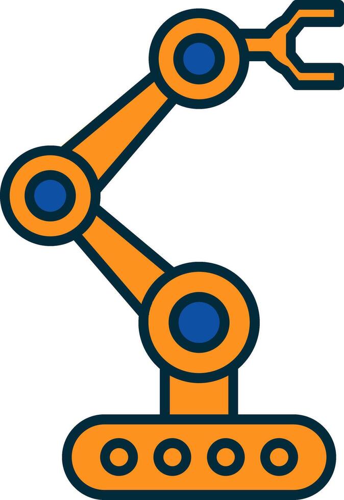 Robotics Line Filled Two Colors Icon vector