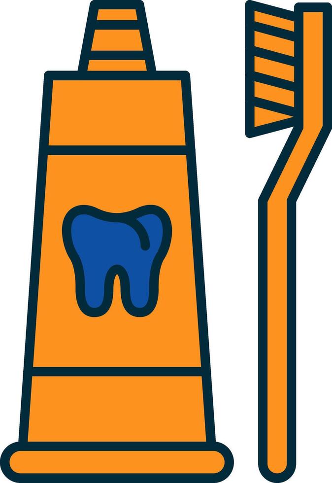 Toothpaste Line Filled Two Colors Icon vector