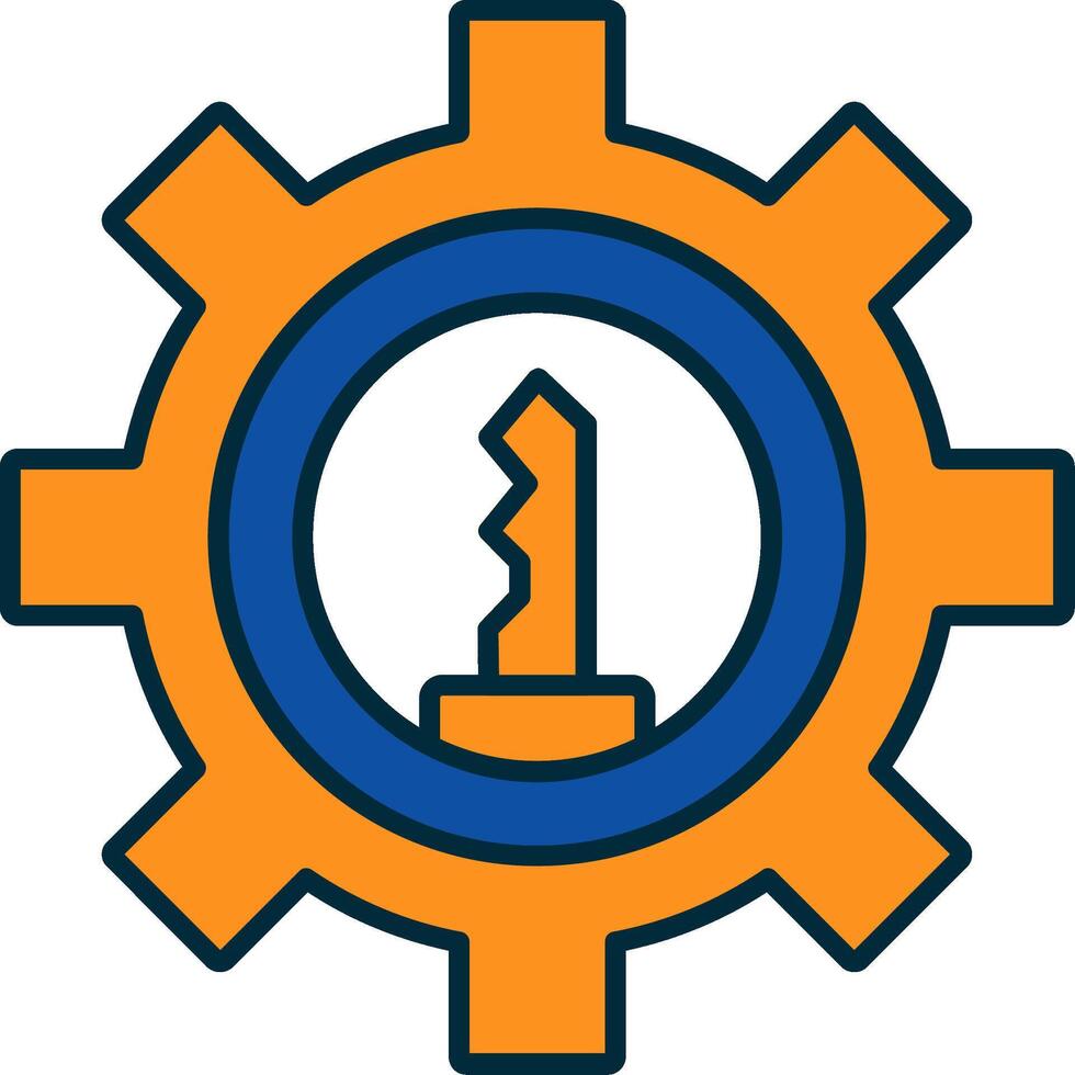 Gear Line Filled Two Colors Icon vector