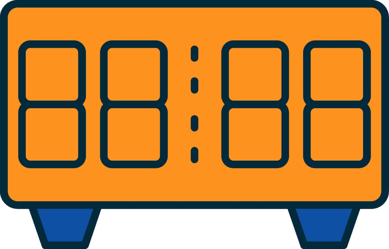 Digital Clock Line Filled Two Colors Icon vector