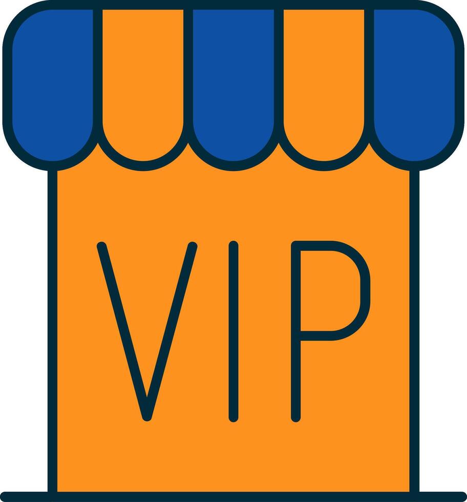 VIP línea lleno dos colores icono vector