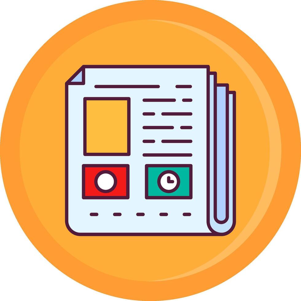 Newspaper Line Filled Icon vector