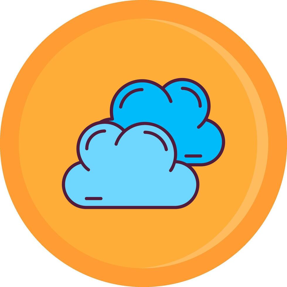 Overcast Line Filled Icon vector