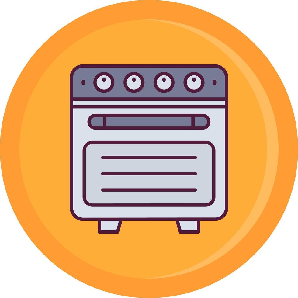 Oven Line Filled Icon vector