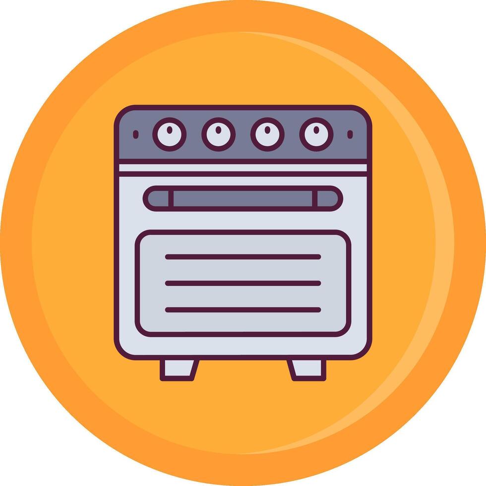 horno línea lleno icono vector