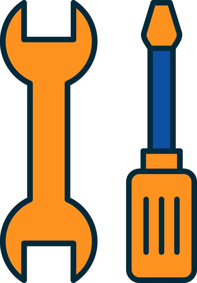 Tools Line Filled Two Colors Icon vector