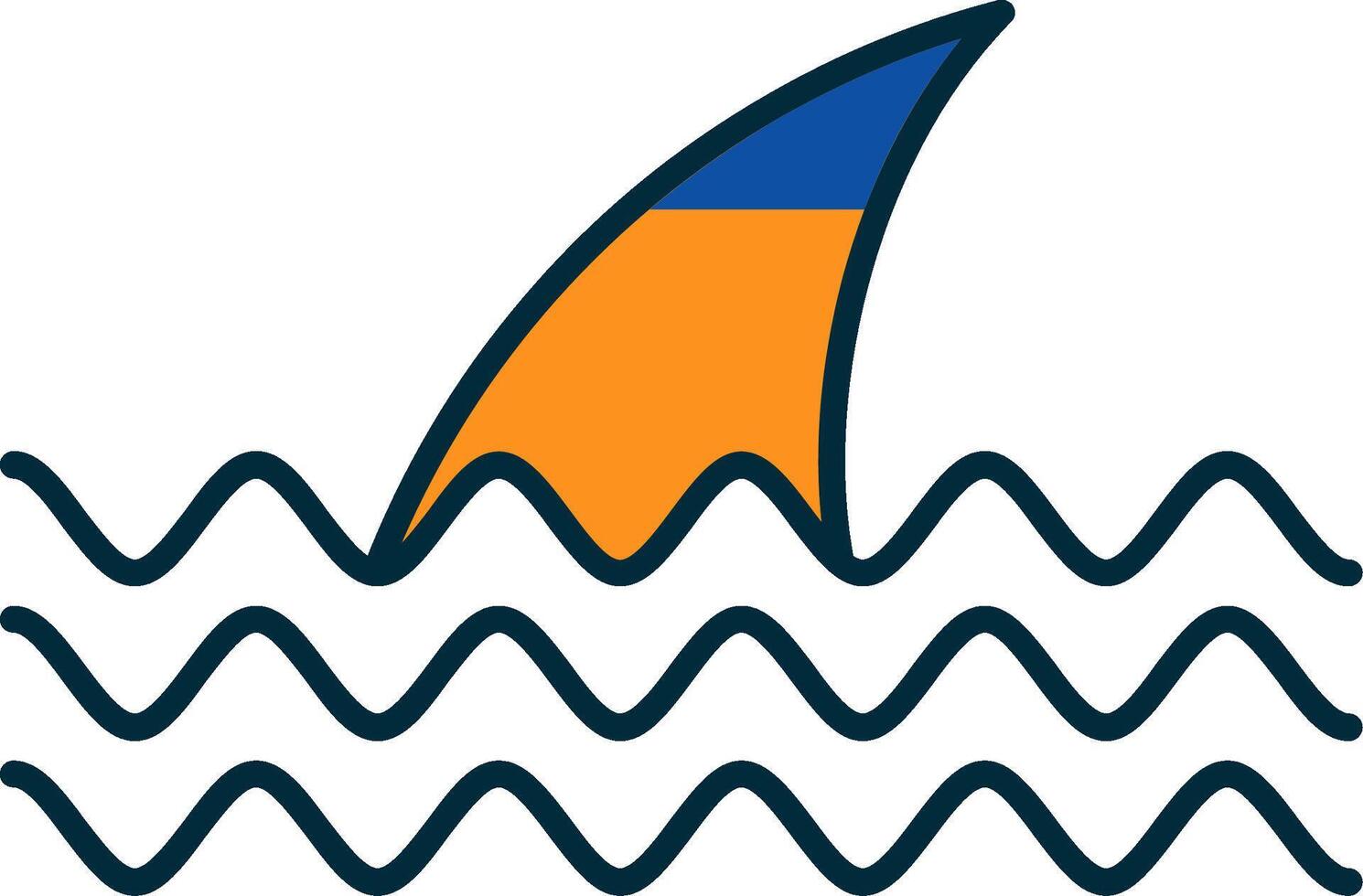 Fins Line Filled Two Colors Icon vector