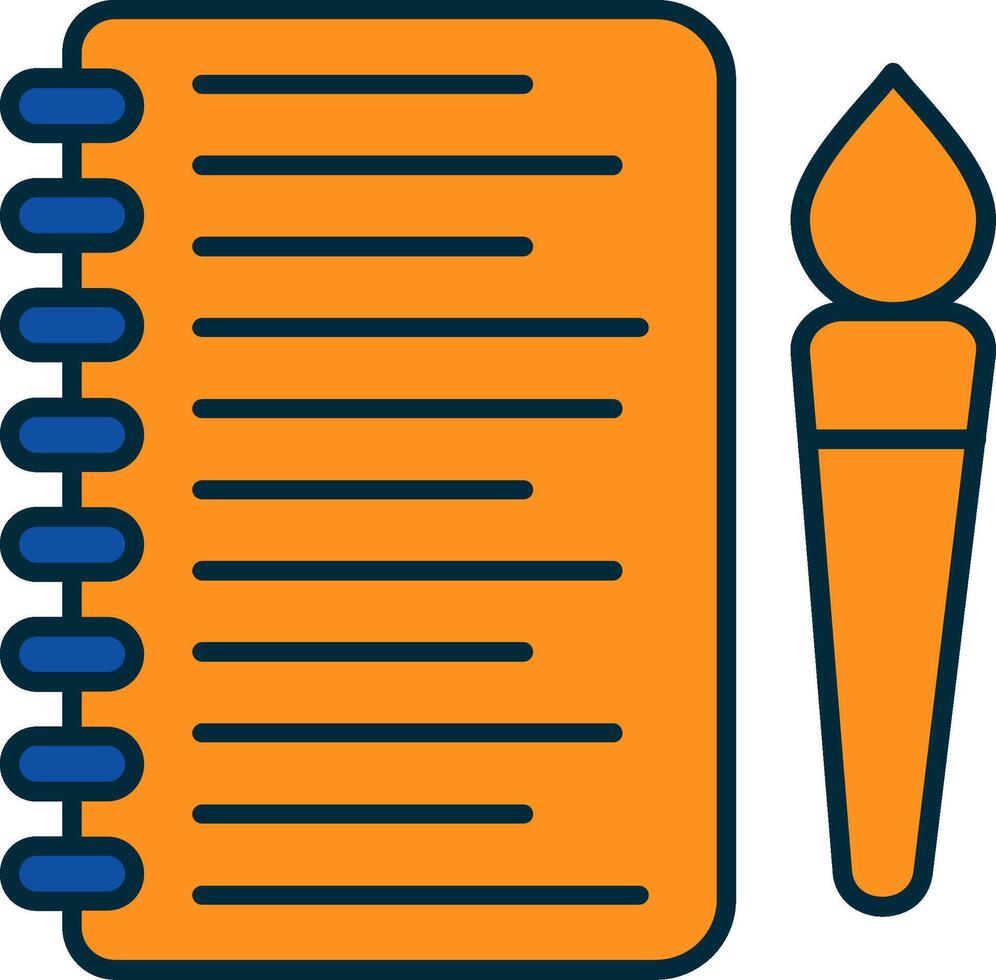 Sketchbook Line Filled Two Colors Icon vector