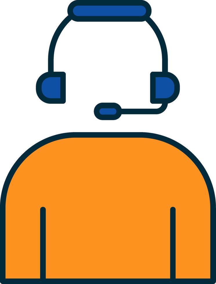 Headset Line Filled Two Colors Icon vector