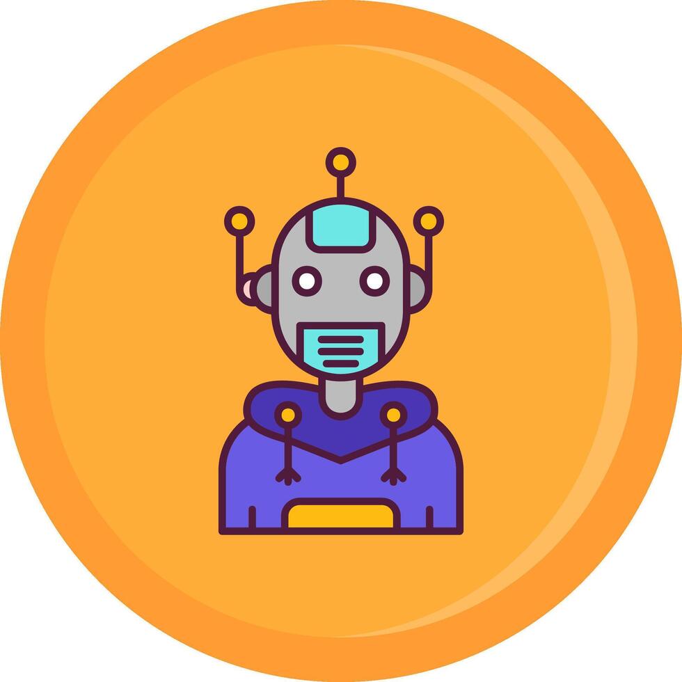 Robot Line Filled Icon vector