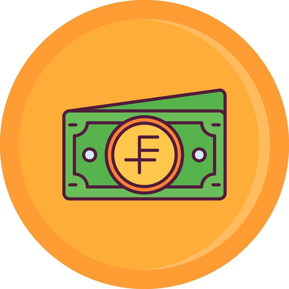 Swiss franc Line Filled Icon vector