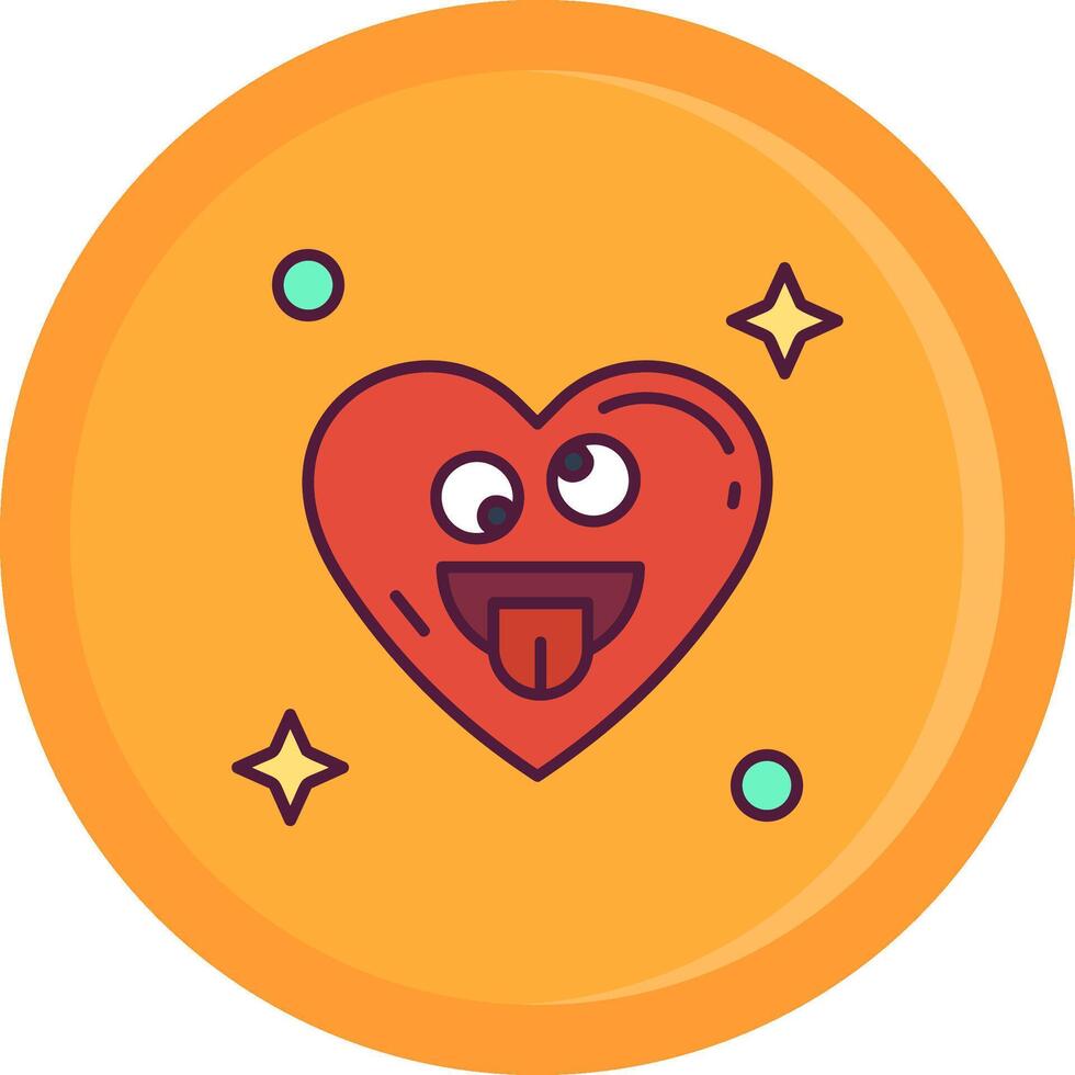 Zany Face Line Filled Icon vector