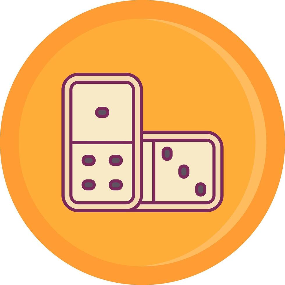 Domino Line Filled Icon vector