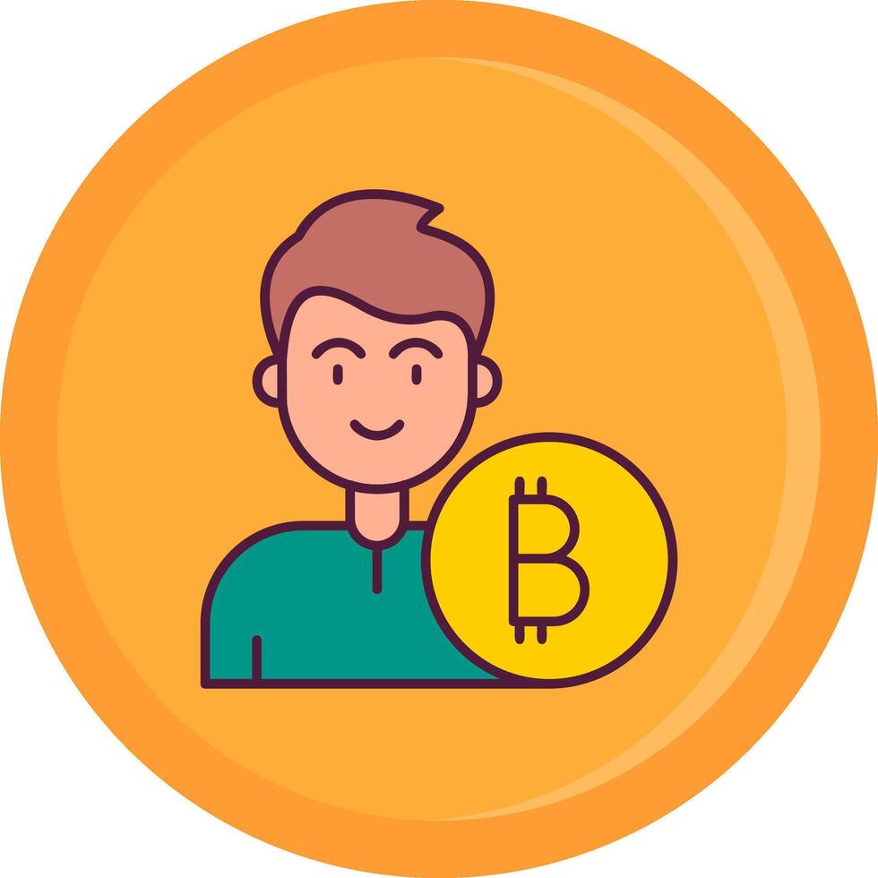 bitcoin línea lleno icono vector