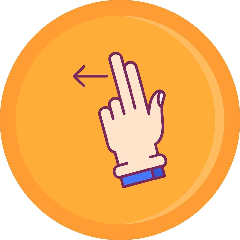 Two Fingers Left Line Filled Icon vector