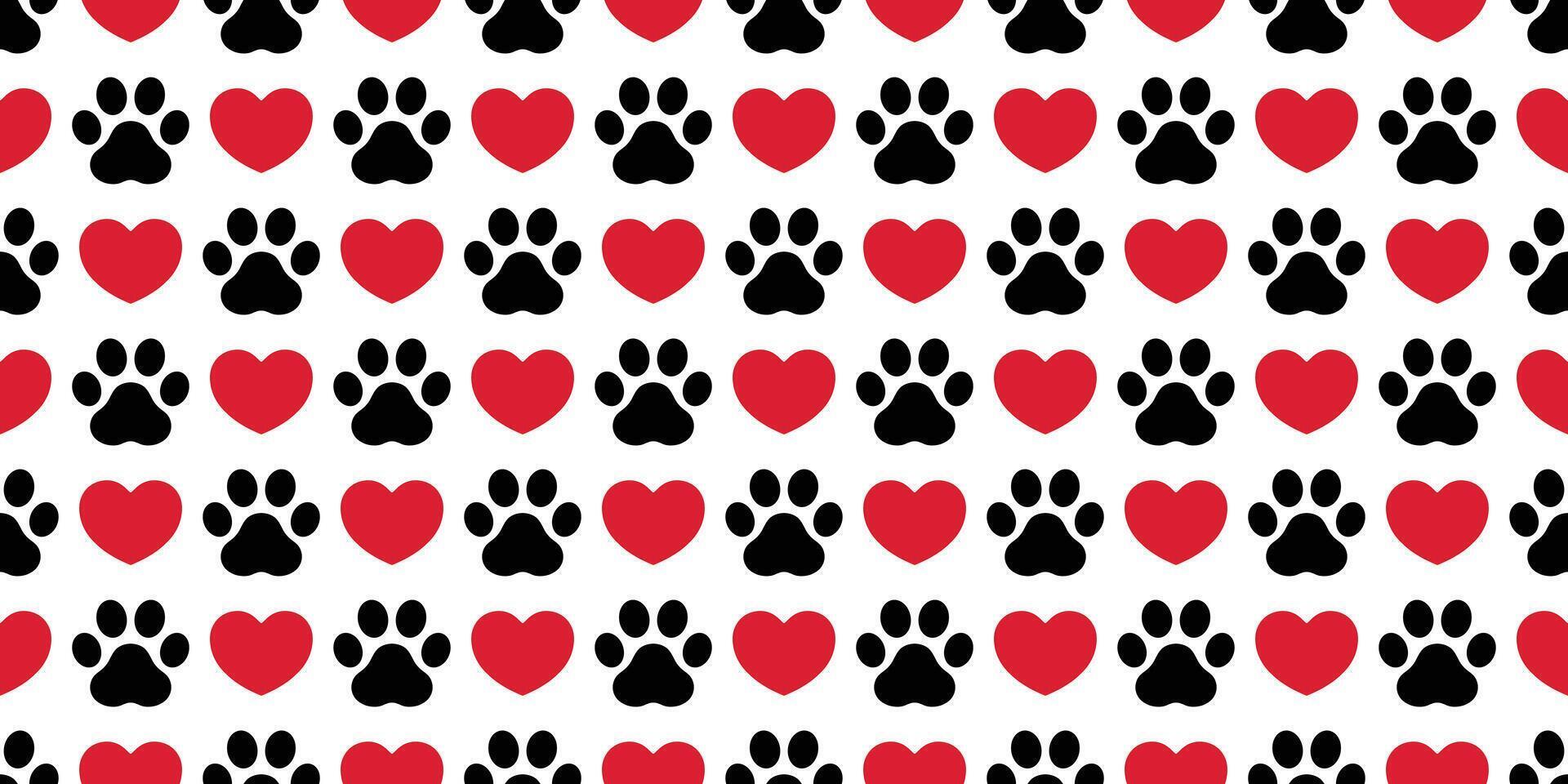 dog paw seamless pattern footprint heart valentine vector french bulldog puppy cartoon icon scarf isolated repeat wallpaper tile background doodle illustration design