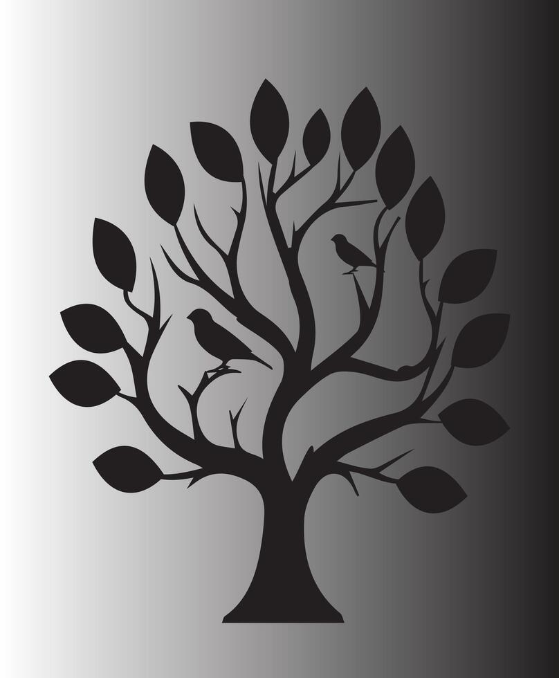 Happy valentine love bird and tree vector