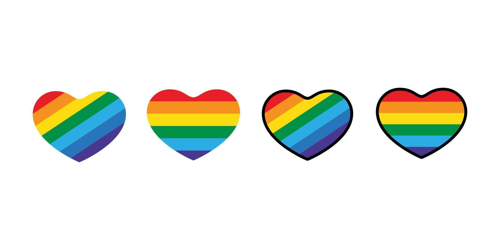 heart vector valentine rainbow Pride icon cartoon LGBT symbol logo character illustration design