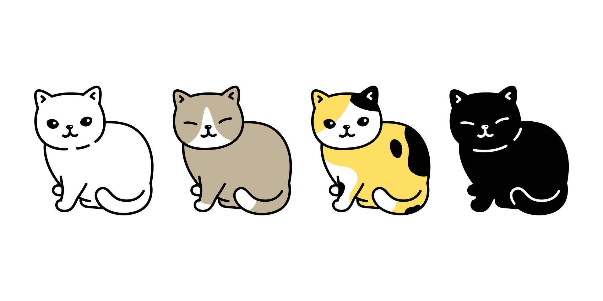 gato vector icono gatito calicó logo símbolo raza personaje dibujos animados ilustración garabatear diseño