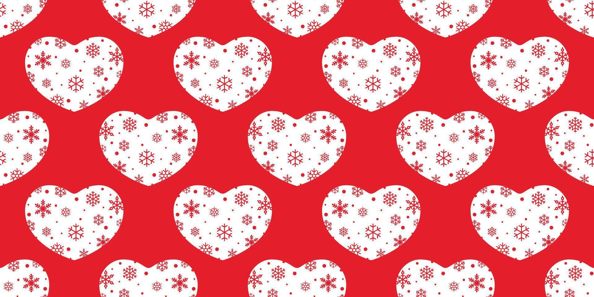 heart seamless pattern valentine Christmas Snowflake vector tile background scarf isolated repeat wallpaper cartoon illustration doodle red design