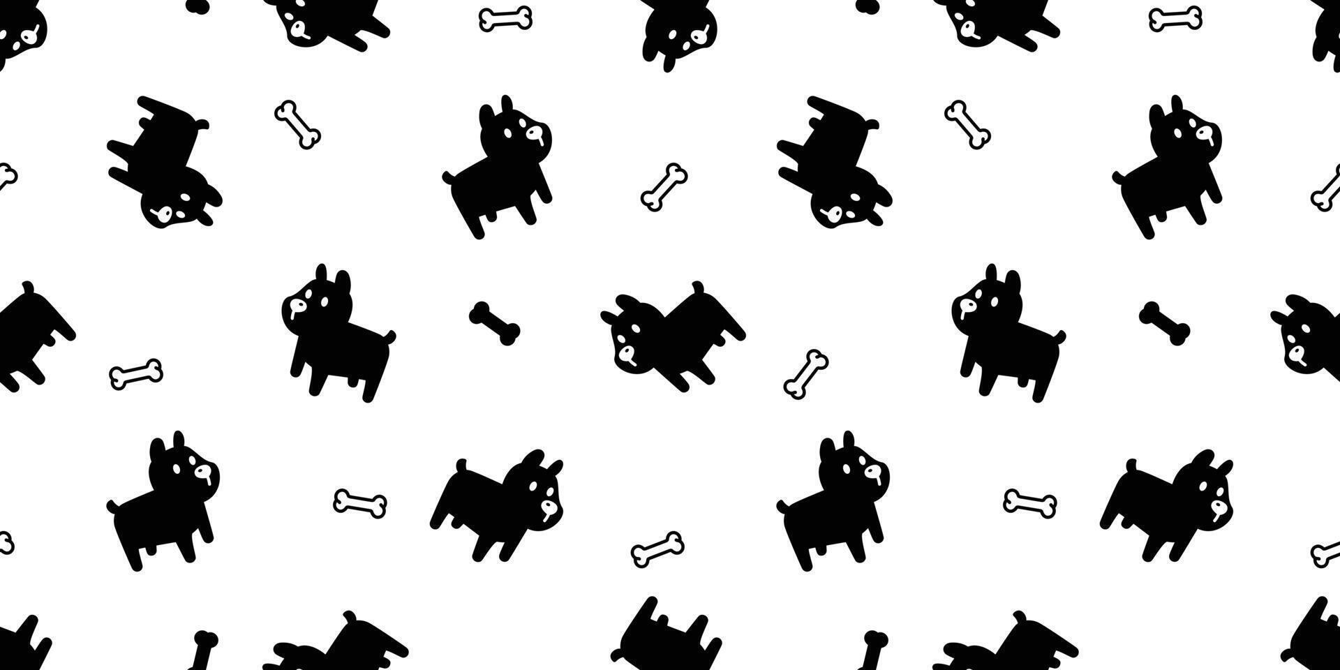 dog seamless pattern french bulldog bone vector footprint paw pet scarf isolated cartoon repeat background tile wallpaper illustration design