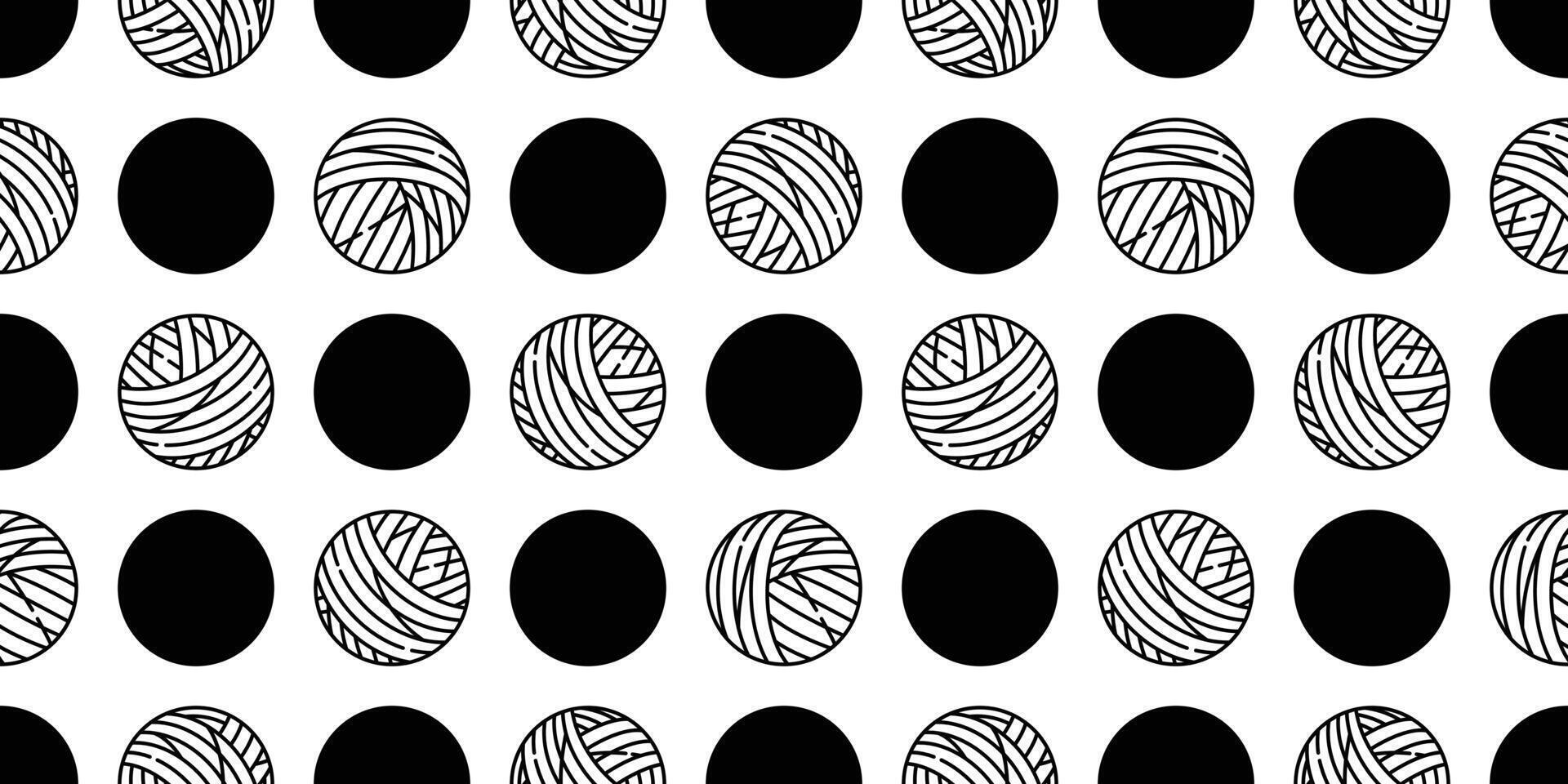 yarn ball seamless pattern vector balls of yarn knitting polka dot needles cat toy repeat isolated wallpaper tile background cartoon illustration design