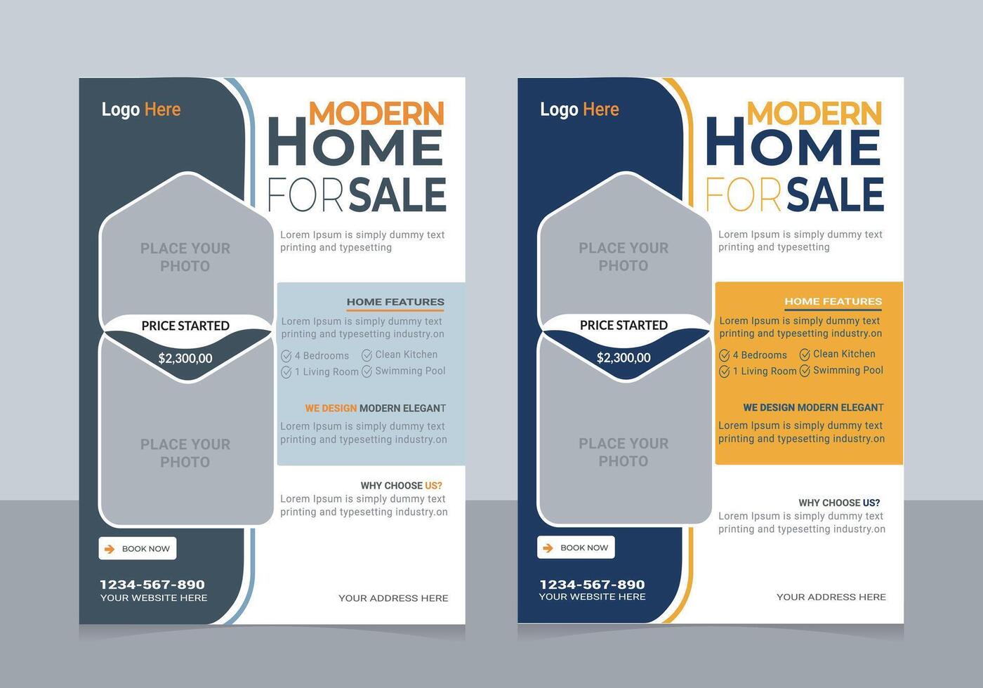 Real estate Flyer Design, Real Estate flyer template, Flyer Design template vector