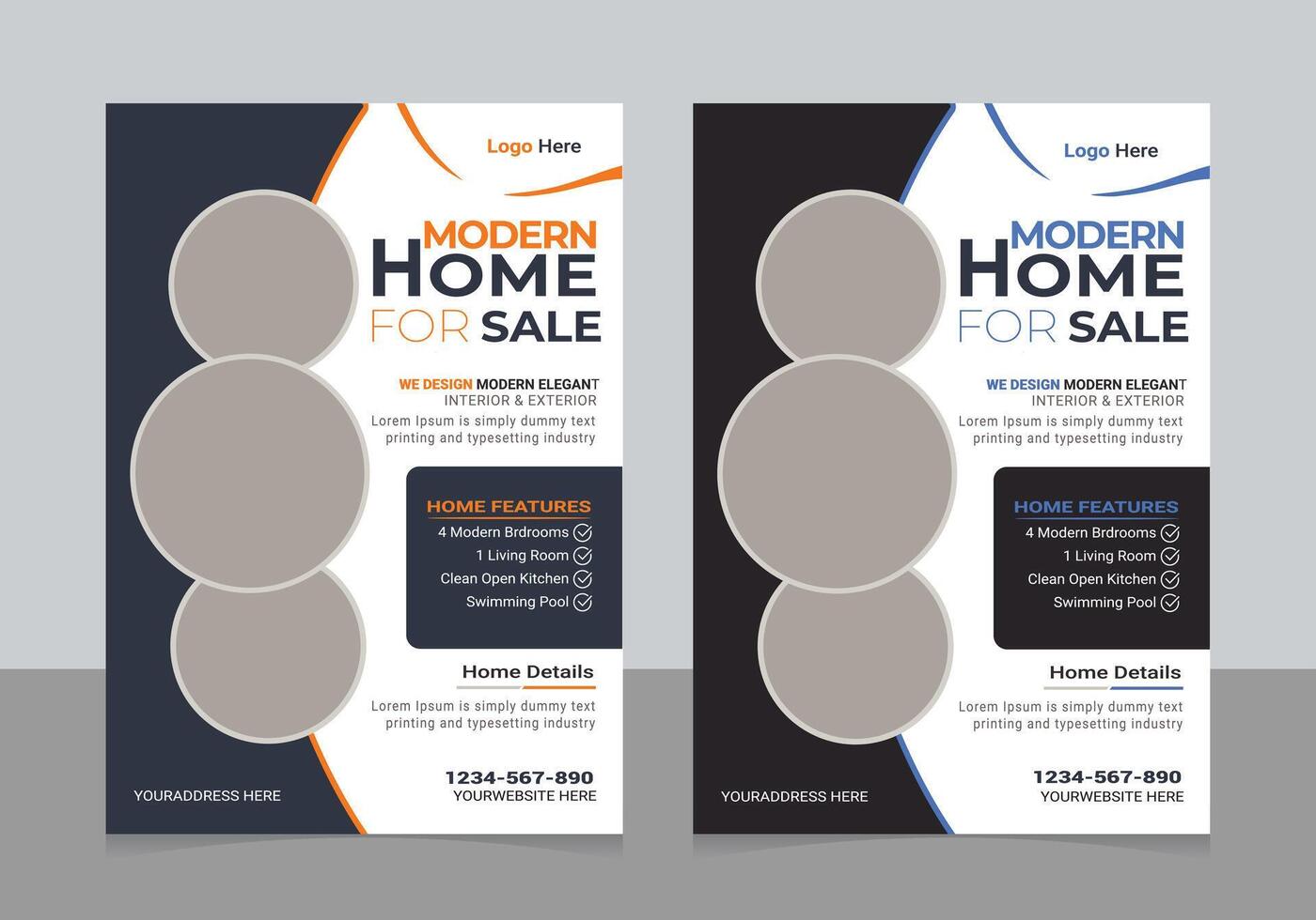 Real estate Flyer Design, Real Estate flyer template, Flyer Design template vector