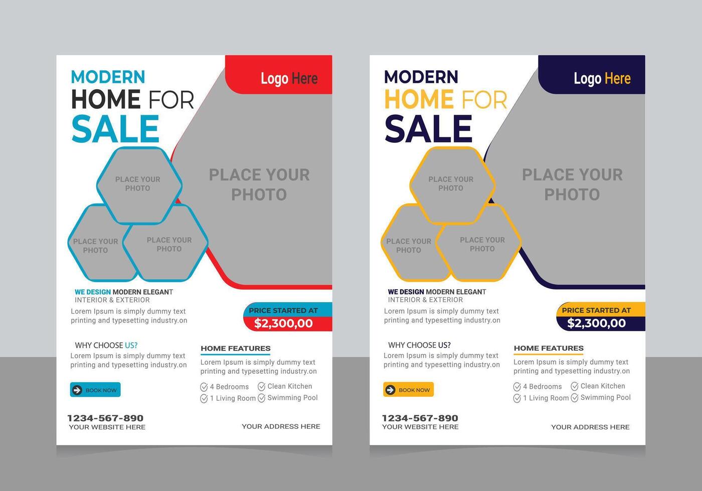 Real estate Flyer Design, Real Estate flyer template, Flyer Design template vector